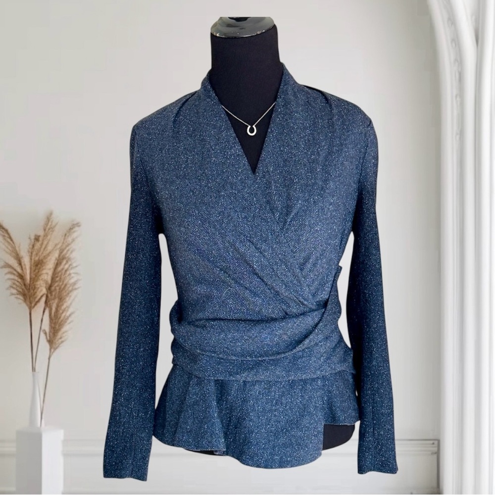 The Fold Belleville Indigo Tweed Top